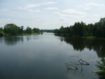 Widok z mostu na rzekę Bóbr - Dychów
